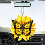 Butterfly On A Sunflower Ornament
