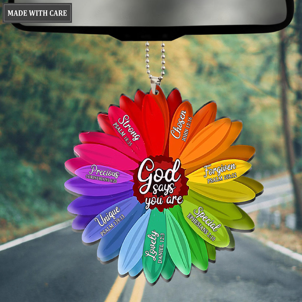 Colorful Flower God Says You Are Ornament