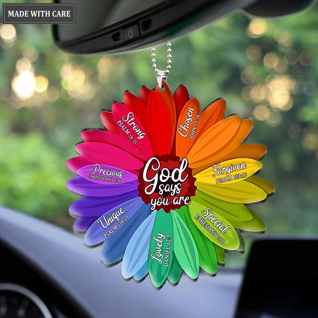 Colorful Flower God Says You Are Ornament