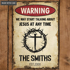 Personalized Talk About Jesus Metal Sign