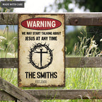 Personalized Talk About Jesus Metal Sign