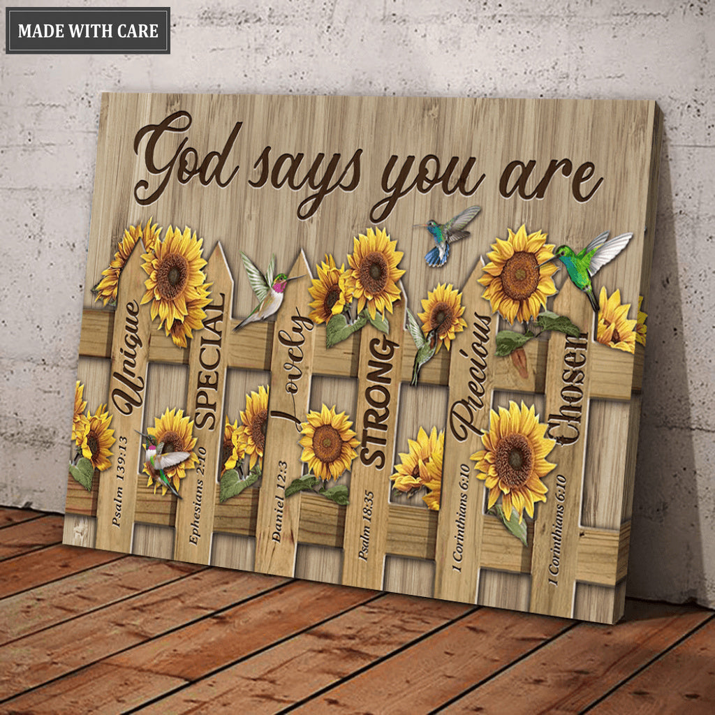 Sunflower Fence God Says You Are Wall Art