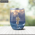 Jesus On Water Wine Tumbler