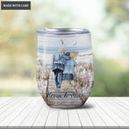 Personalized Flowers Field God Blessed The Broken Road Wine Tumbler