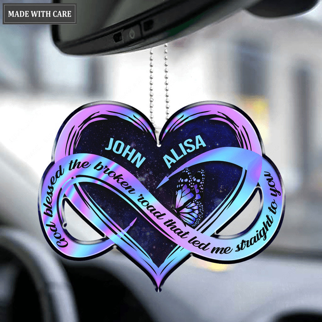 Personalized Hologram Infinity Heart Ornament