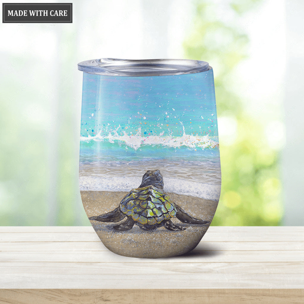 Sea Turtle To The Sea Wine Tumbler