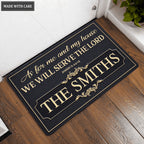 Printfamily L207 Vintage Monogram Collection As For My House Personalized Doormat