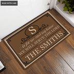 Luvingrace L208 Vintage Monogram Collection As For My House Personalized Doormat
