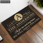 Printfamily L212 Elegant Vintage Monogram Collection As For My House Personalized Doormat