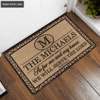 Printfamily L213 Elegant Vintage Monogram Collection As For My House Personalized Doormat