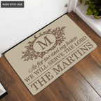 Printfamily L216 Elegant Vintage Monogram Collection As For My House Personalized Doormat