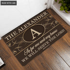 Printfamily L219 Luxury Vintage Monogram Collection As For My House Personalized Doormat