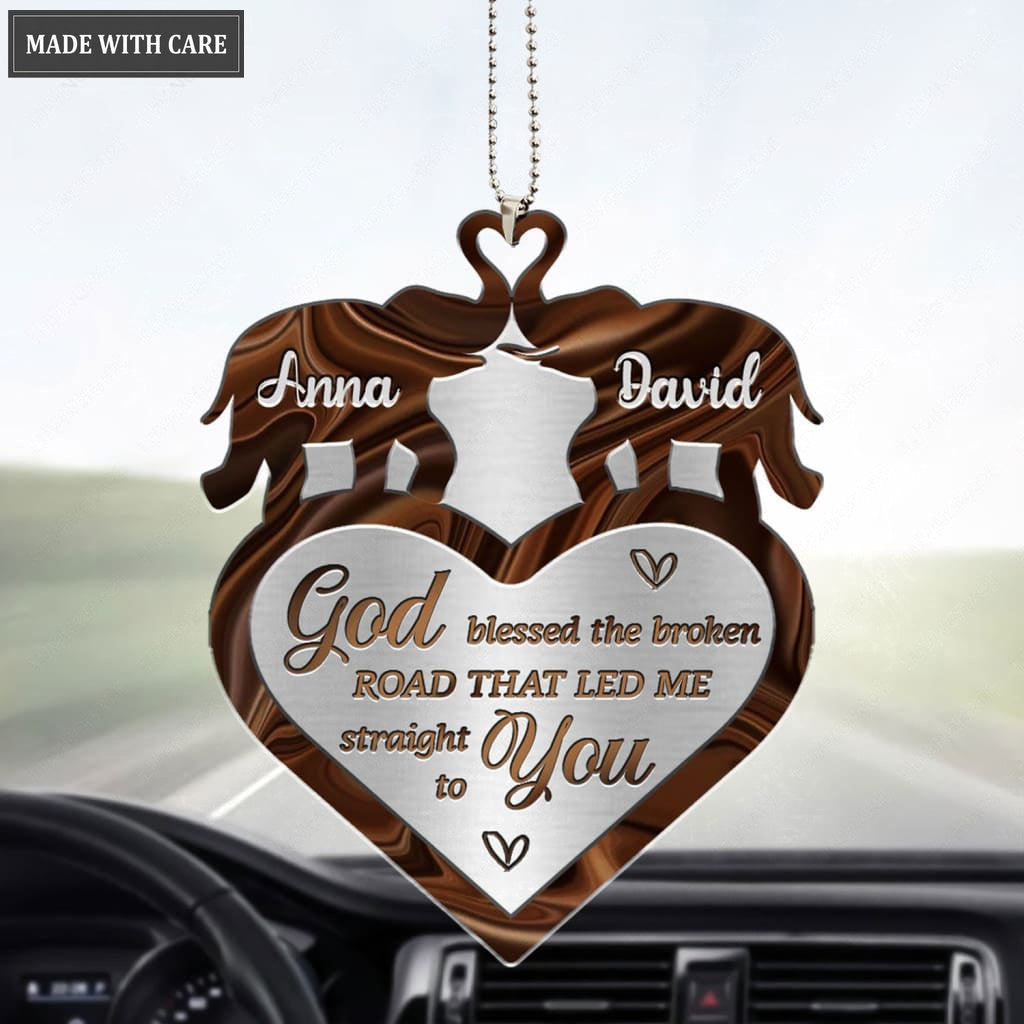 Luvingrace M54 Elephant Couple God Blessed Personalized Ornament