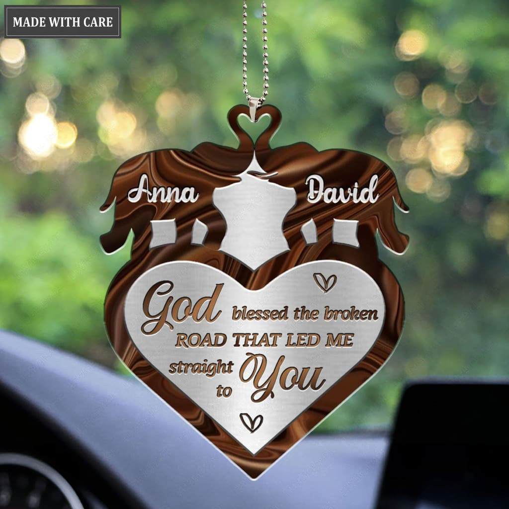 Luvingrace M54 Elephant Couple God Blessed Personalized Ornament