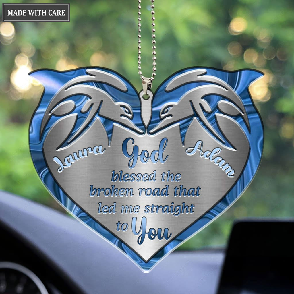 Luvingrace M57 Dolphin Couple God Blessed Personalized Ornament
