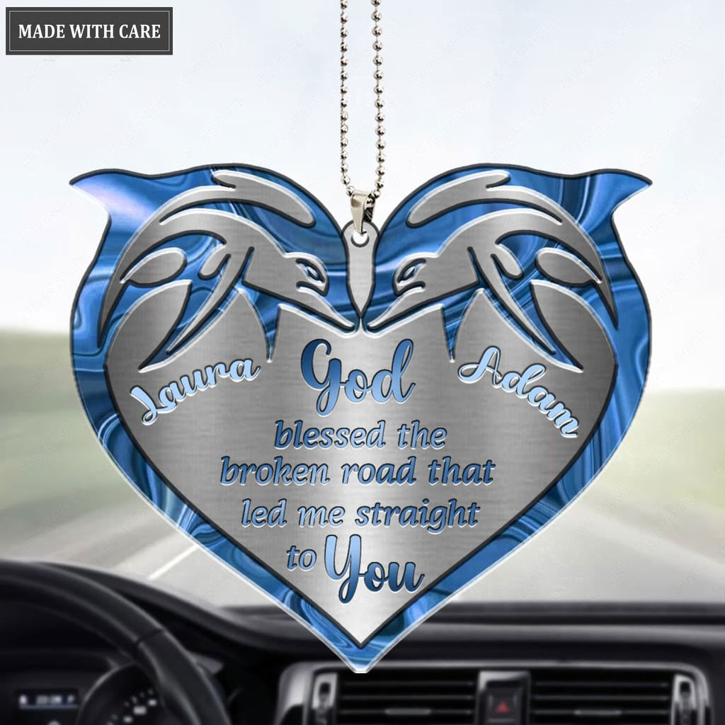 Luvingrace M57 Dolphin Couple God Blessed Personalized Ornament