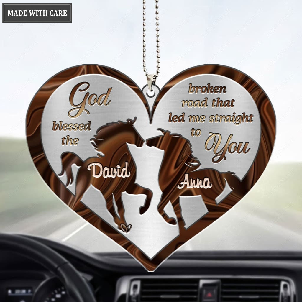 Printfamily M58 Horse Couple God Blessed Personalized Ornament
