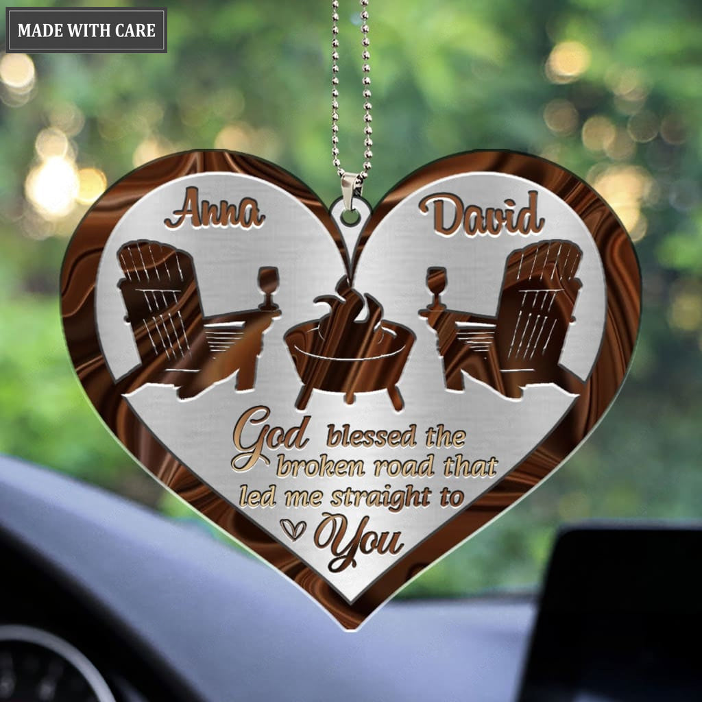 Printfamily M59 Camping God Blessed Personalized Couple Ornament