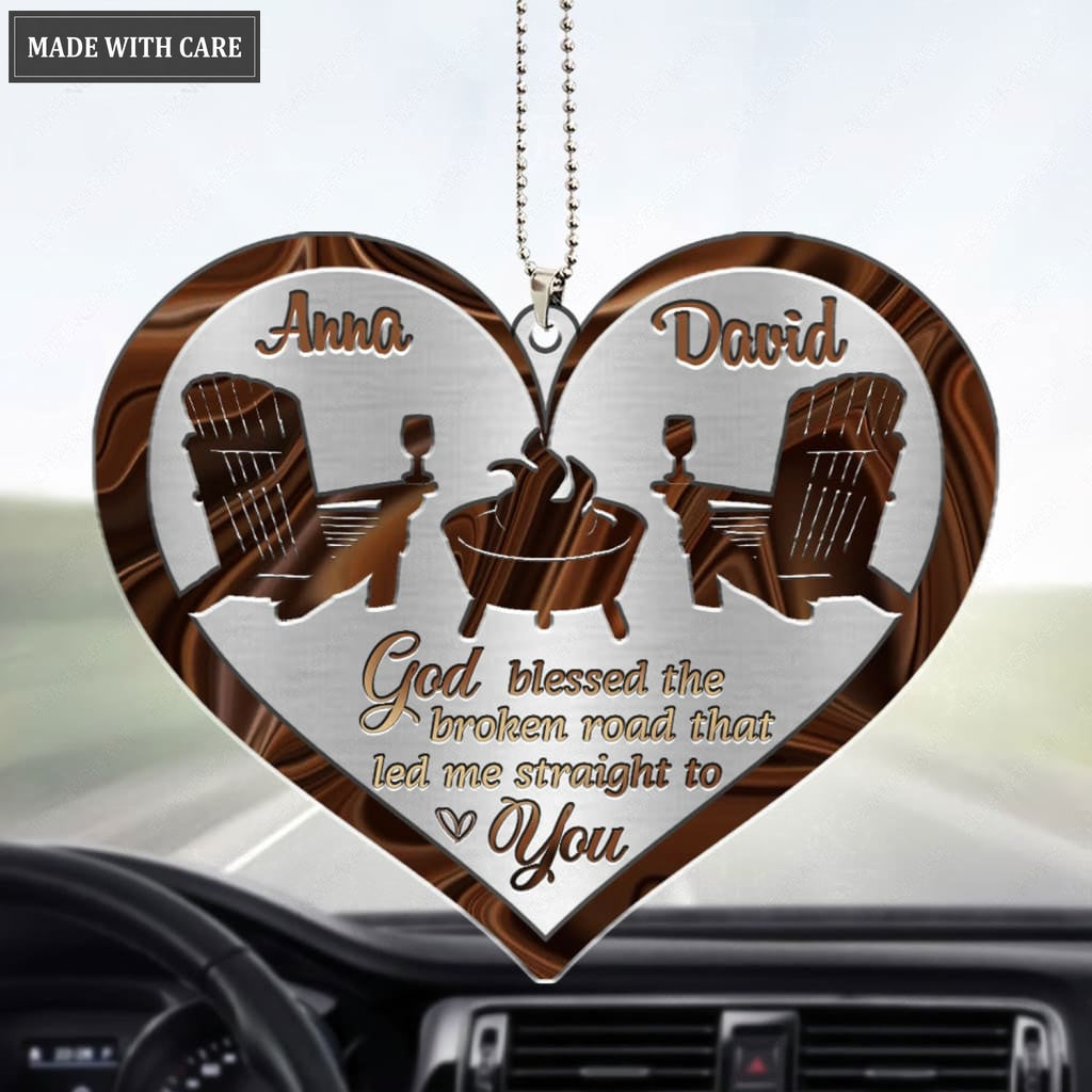 Luvingrace M59 Camping God Blessed Personalized Couple Ornament