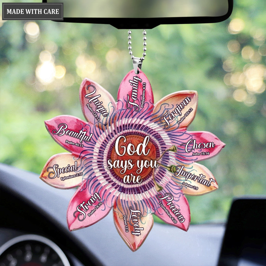 Pink Passion Flower God Says Ornament