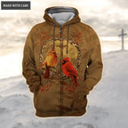 Christmas Cardinal Cross I Will  Always Be With You Hoodie