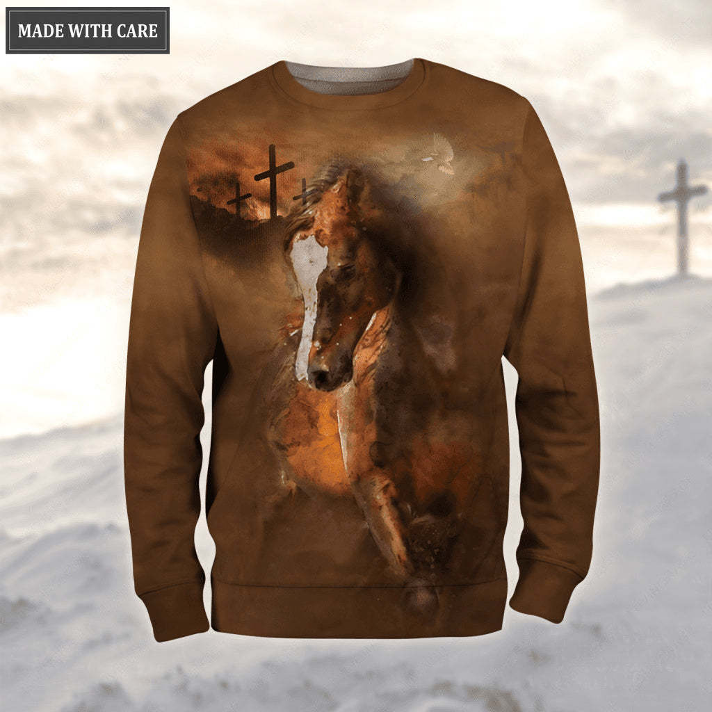 Cross Horse Walk By Faith Not By Sight Hoodie