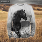 Flower Cross Black Horse Faith Over Fear Hoodie