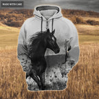 Flower Cross Black Horse Faith Over Fear Hoodie