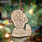For God So Loved The World Wooden Ornament