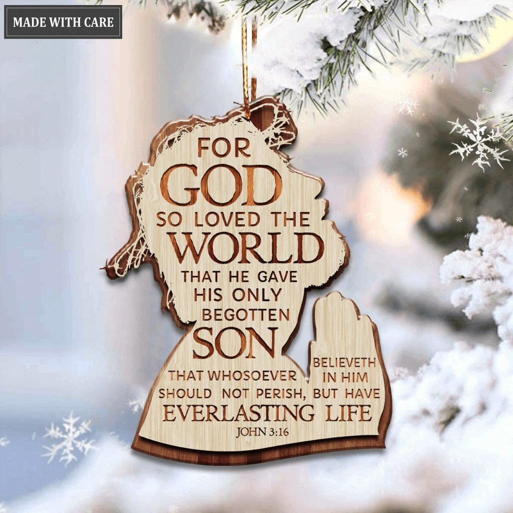 For God So Loved The World Wooden Ornament