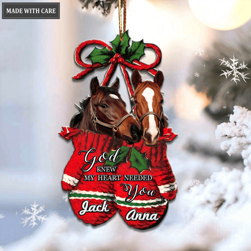 Horse Couple God Knew My Heart Personalized Ornament