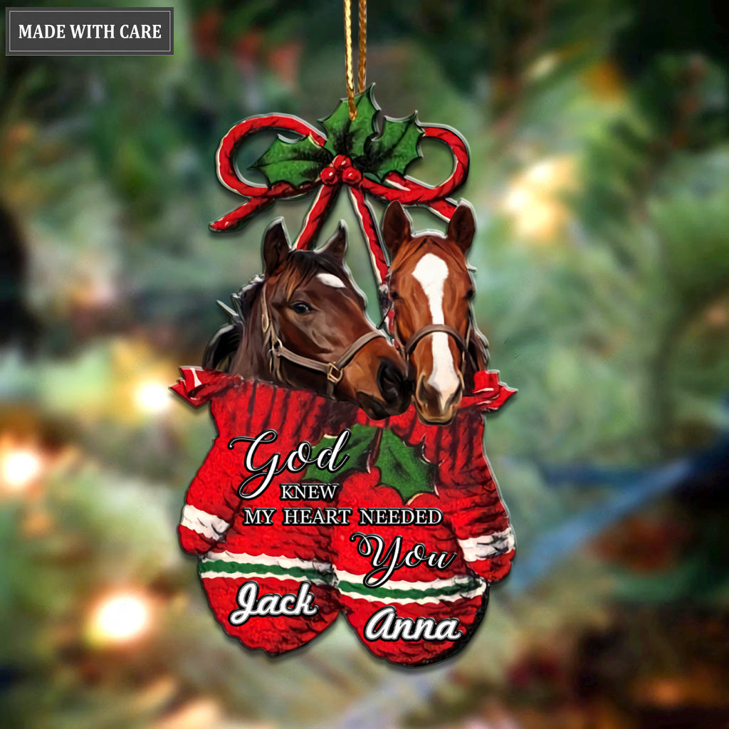 Horse Couple God Knew My Heart Personalized Ornament