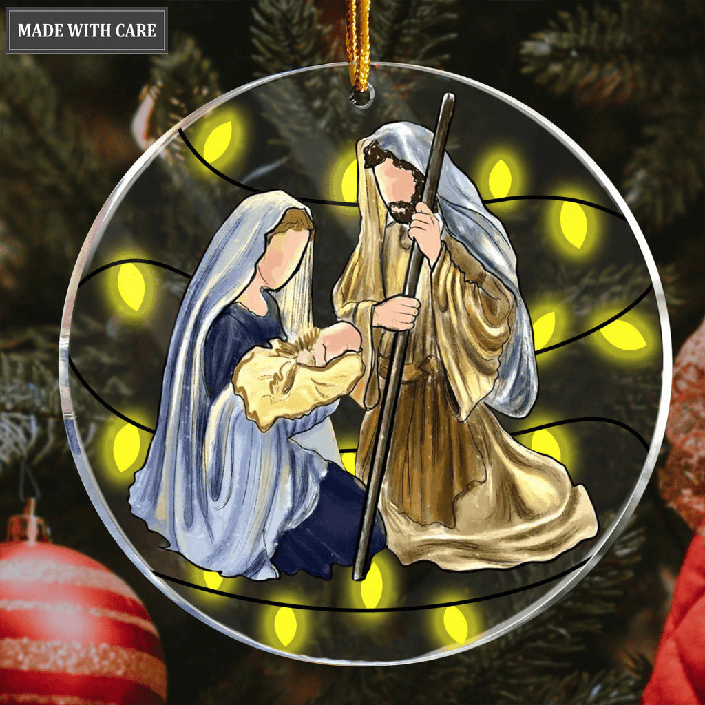 Oh Holy Night Christmas Transparent Ornament