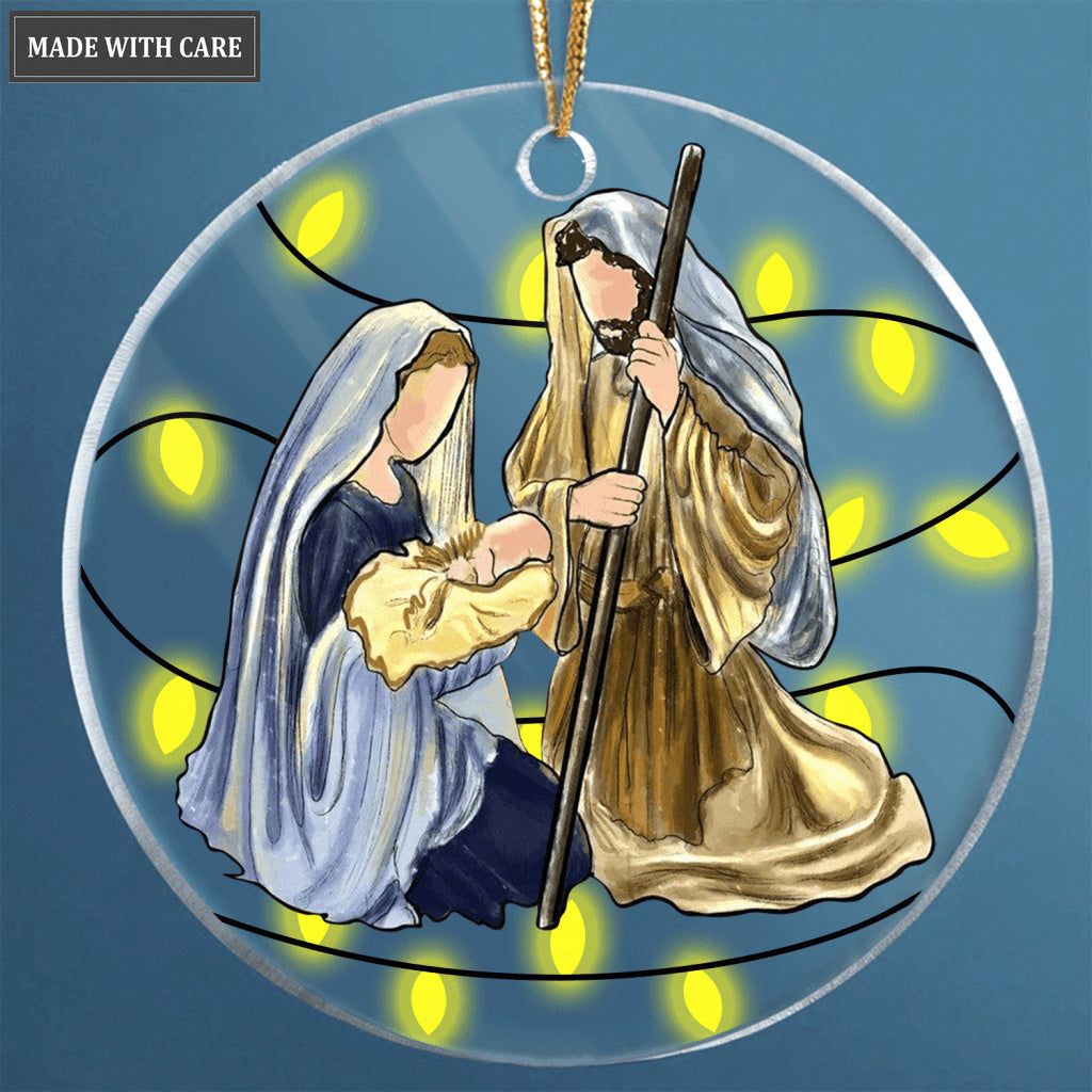 Oh Holy Night Christmas Transparent Ornament