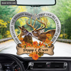 Floral Couple Deer God Blessed Personalized Ornament