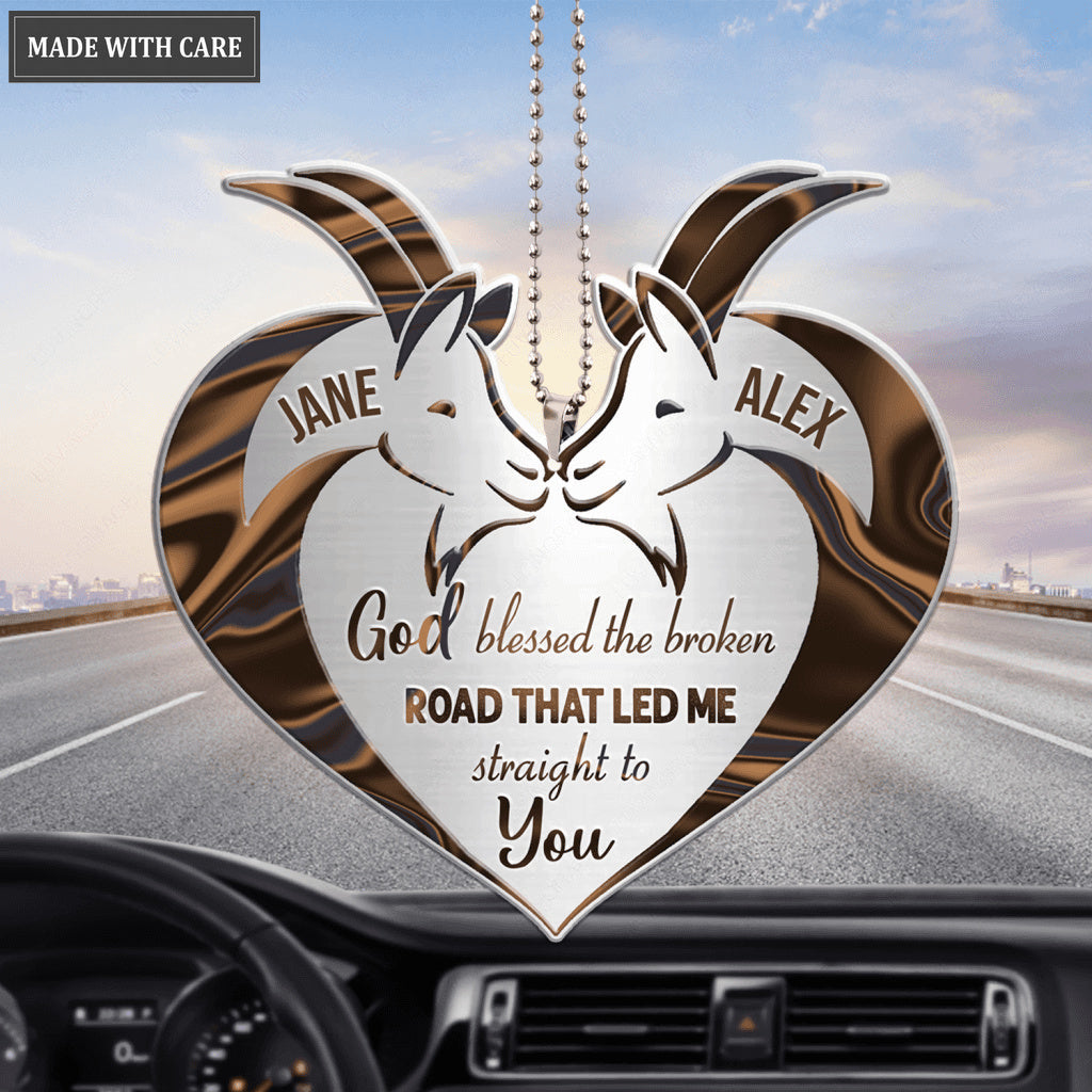 Goat Couple God Blessed Personalized Ornament