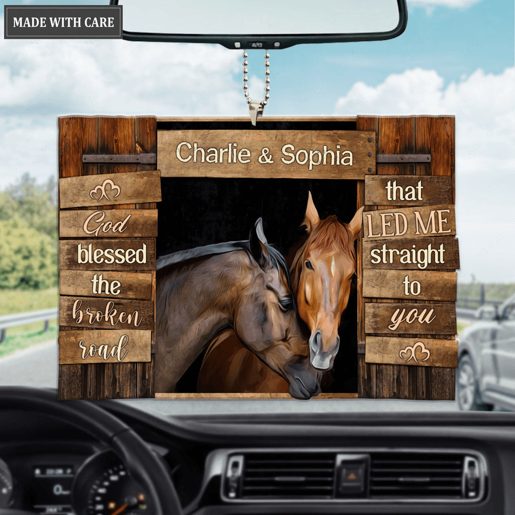 Loving Horse Couple God Blessed Personalized Ornament