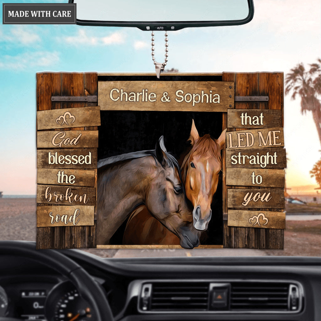 Loving Horse Couple God Blessed Personalized Ornament