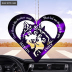 Purple Wolf Heart God Blessed Personalized Ornament