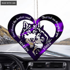 Purple Wolf Heart God Blessed Personalized Ornament