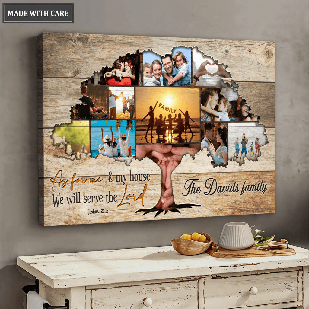 Family Tree Me And My House We Will Serve The Lord Wall Art