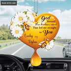 Honey Heart Bee Couple God Blessed Personalized Ornament