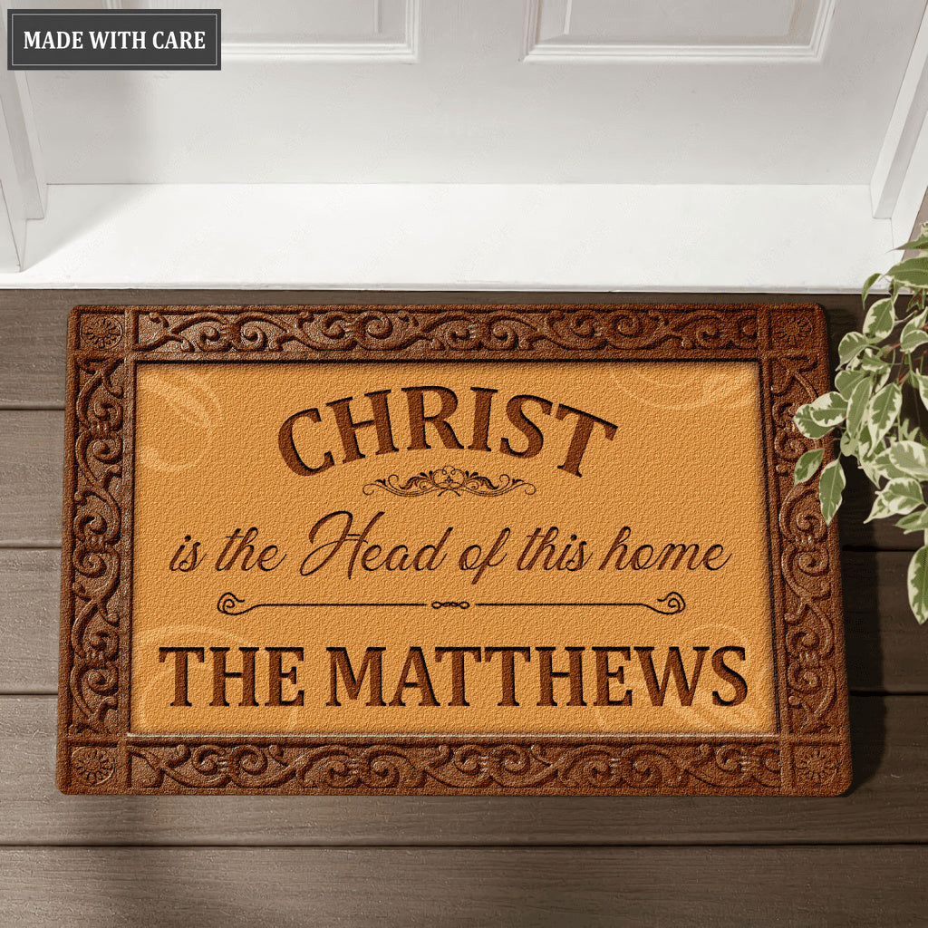Christ Is The Head of This Home Religious Doormat