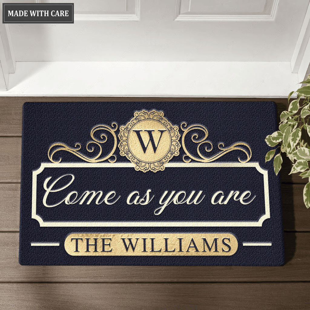 Come as you are Monogram customized doormat