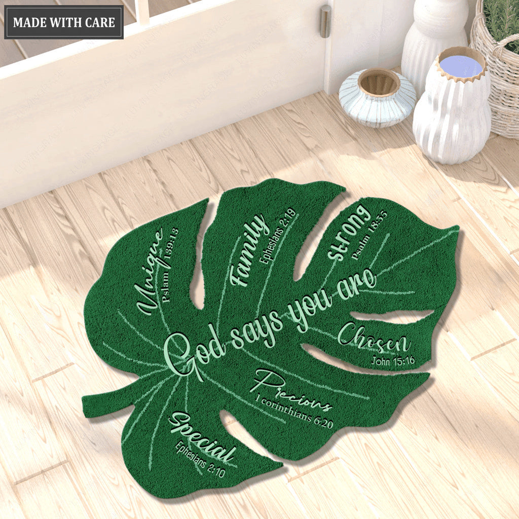 God Says You Are Urban Outfitters Monstera Leaf Shaped Luxurious Doormat