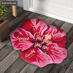 Hibicus God Says You Are Shaped Luxurious Doormat