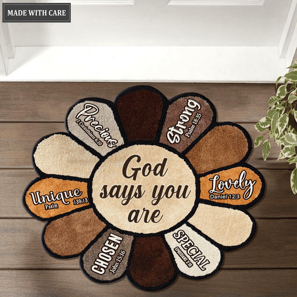 Sunflower God Says You Are Shaped Luxurious Doormat