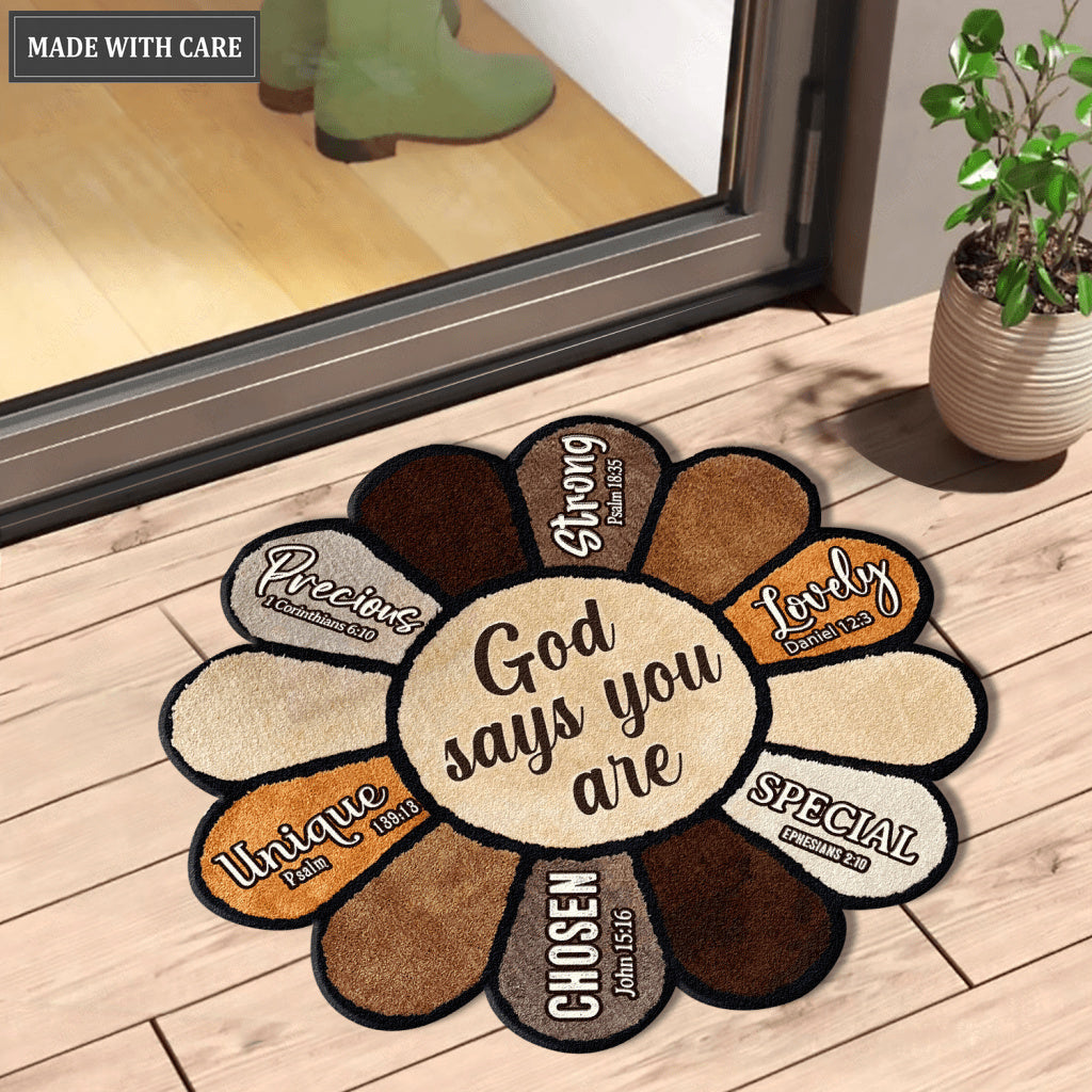 Sunflower God Says You Are Shaped Luxurious Doormat