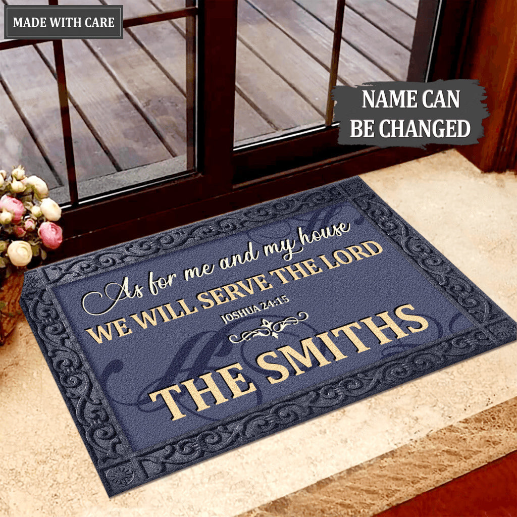 Personalized Navy Family Doormat