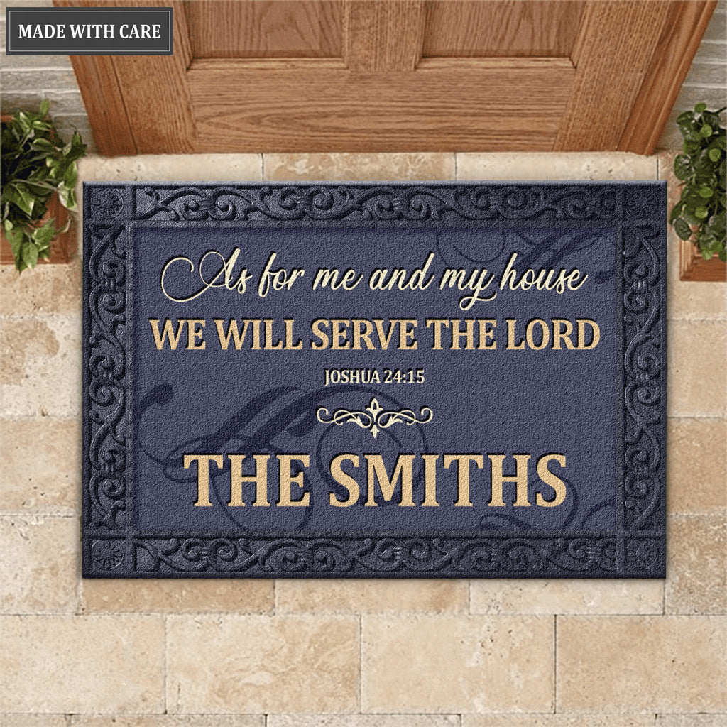 Personalized Navy Family Doormat